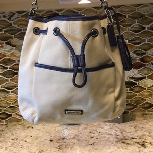 Coach linen drawstring bag